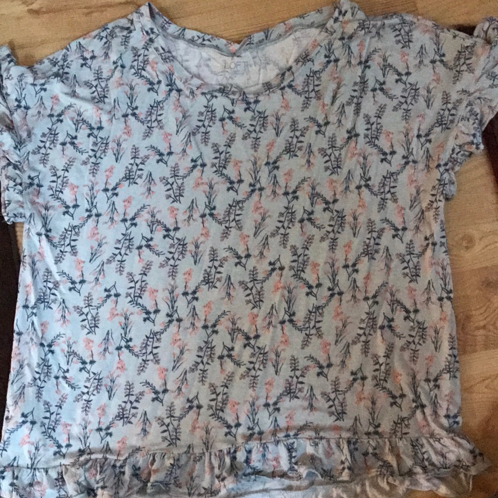 Blue floral Loft shirt